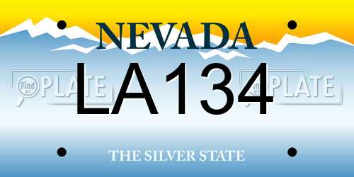 LA134 Nevada License Plate