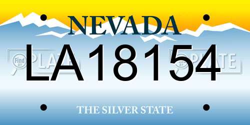 LA18154 Nevada License Plate