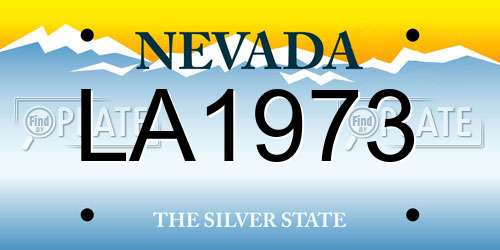 LA1973 Nevada License Plate