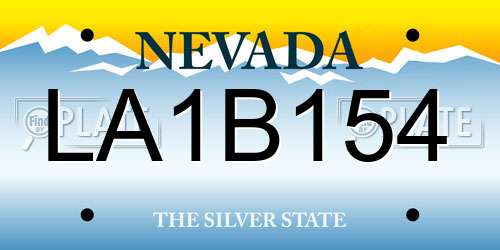 LA1B154 Nevada License Plate