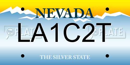 LA1C2T Nevada License Plate