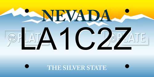 LA1C2Z Nevada License Plate