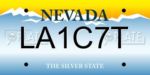 LA1C7T Nevada License Plate