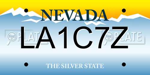 LA1C7Z Nevada License Plate