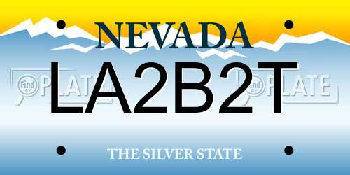 LA2B2T Nevada License Plate