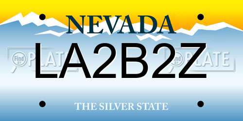 LA2B2Z Nevada License Plate