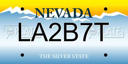 LA2B7T Nevada License Plate