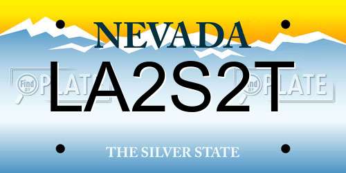 LA2S2T Nevada License Plate