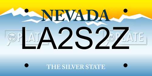 LA2S2Z Nevada License Plate
