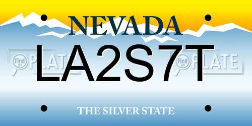 LA2S7T Nevada License Plate