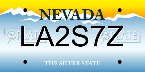 LA2S7Z Nevada License Plate