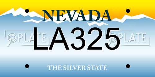 LA325 Nevada License Plate