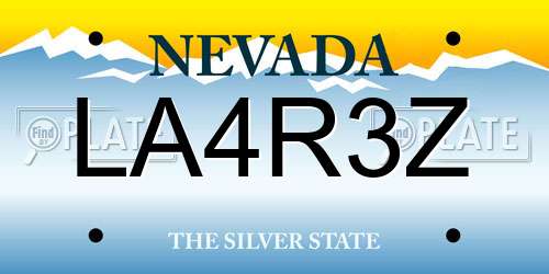 LA4R3Z Nevada License Plate