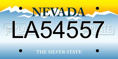 LA54557 Nevada License Plate