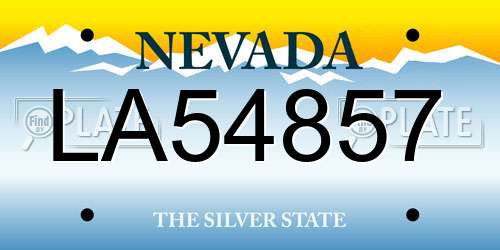 LA54857 Nevada License Plate