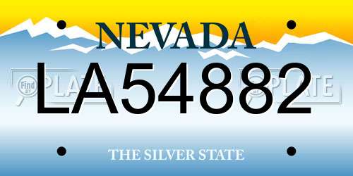 LA54882 Nevada License Plate