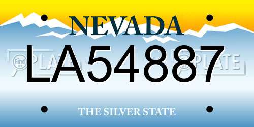 LA54887 Nevada License Plate