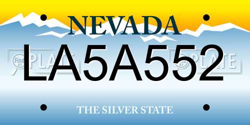 LA5A552 Nevada License Plate
