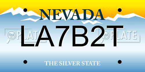LA7B2T Nevada License Plate