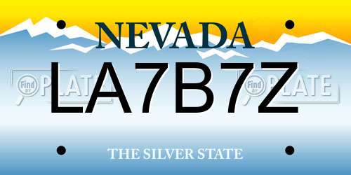 LA7B7Z Nevada License Plate
