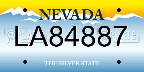 LA84887 Nevada License Plate