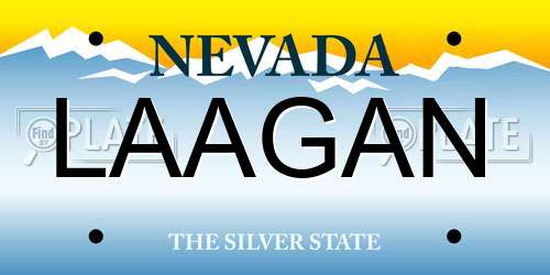 LAAGAN Nevada License Plate
