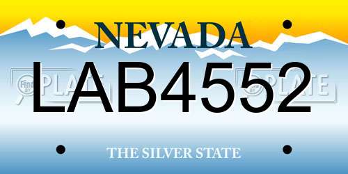 LAB4552 Nevada License Plate