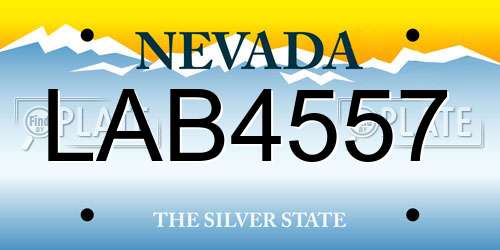 LAB4557 Nevada License Plate