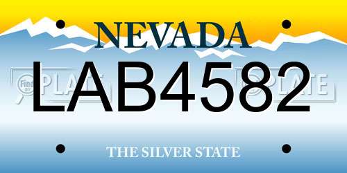 LAB4582 Nevada License Plate