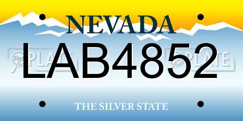 LAB4852 Nevada License Plate