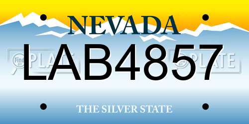LAB4857 Nevada License Plate