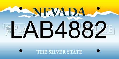 LAB4882 Nevada License Plate