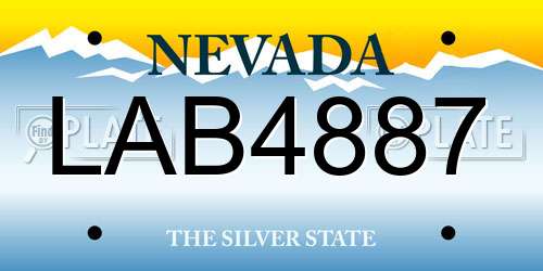 LAB4887 Nevada License Plate