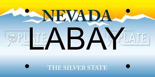 LABAY Nevada License Plate