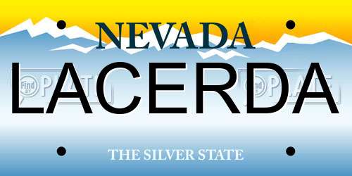 LACERDA Nevada License Plate