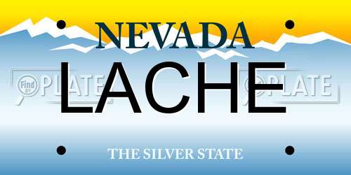 LACHE Nevada License Plate