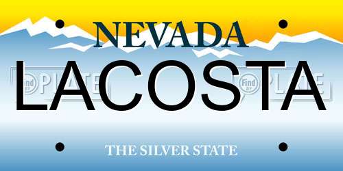 LACOSTA Nevada License Plate