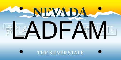LADFAM Nevada License Plate