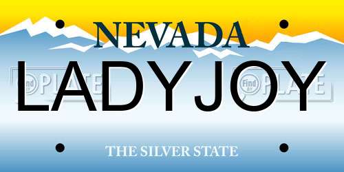 LADYJOY Nevada License Plate
