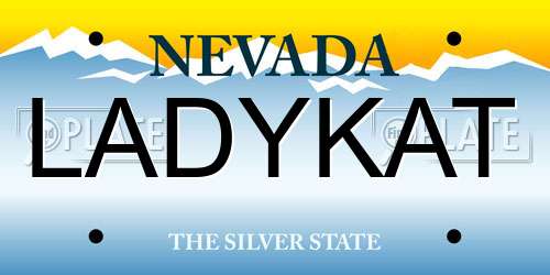 LADYKAT Nevada License Plate