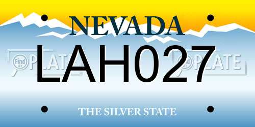 LAH027 Nevada License Plate