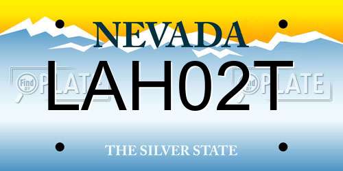LAH02T Nevada License Plate