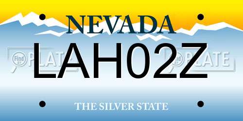 LAH02Z Nevada License Plate