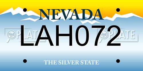 LAH072 Nevada License Plate