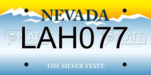 LAH077 Nevada License Plate