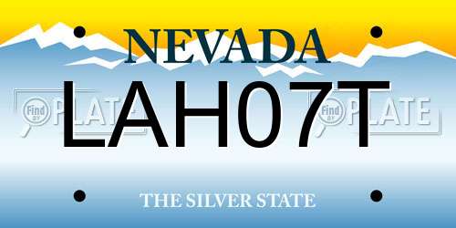 LAH07T Nevada License Plate