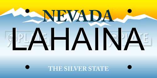 LAHAINA Nevada License Plate