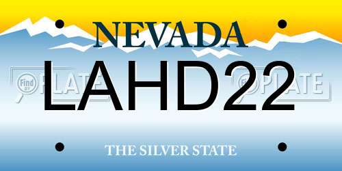 LAHD22 Nevada License Plate