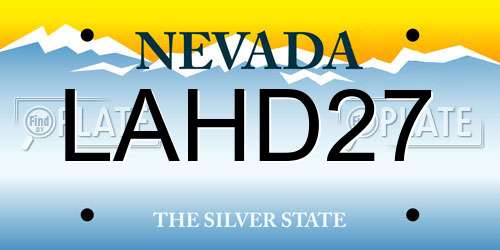 LAHD27 Nevada License Plate