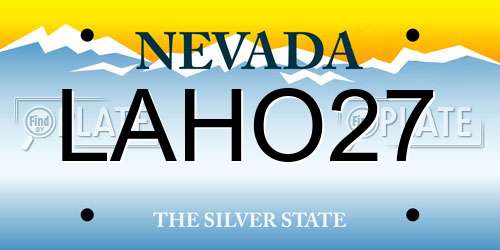 LAHO27 Nevada License Plate